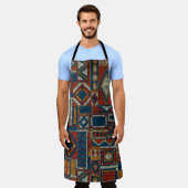 Patchwork stijl geborduurde  print schort (Gedragen)