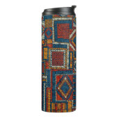 Patchwork stijl geborduurde print thermosbeker (Gedraaid links)