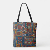 Patchwork stijl geborduurde  print tote bag (Achterkant)