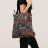 Patchwork stijl geborduurde  print tote bag (Dichtbij)