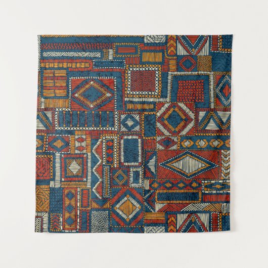 Patchwork stijl geborduurde print wandkleed (Voorkant (horizontaal))