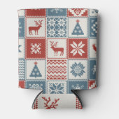 Patchwork stijl: Kerst ornamentaal patroon Blikjeskoeler (Voorkant)