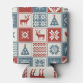 Patchwork stijl: Kerst ornamentaal patroon Blikjeskoeler (Achterkant)