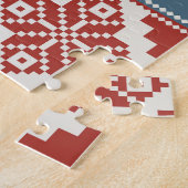 Patchwork stijl: Kerst ornamentaal patroon Legpuzzel (Zijkant)