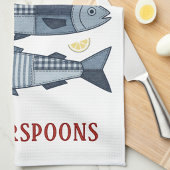 Patchwork Stijl Sardines Kust Strand Thema Theedoek