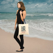 Patchwork Stijl Sardines Kust Strand Thema Tote Bag