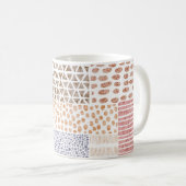 Patchwork stijl Schattige Doodle Patroon Koffiemok (Voorkant rechts)