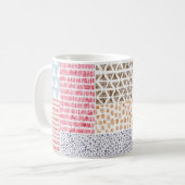 Patchwork stijl Schattige Doodle Patroon Koffiemok (Voorkant links)