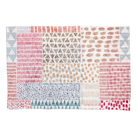 Patchwork stijl Schattige Doodle Patroon Kussensloop (Voorkant)
