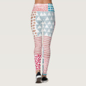 Patchwork stijl Schattige Doodle Patroon Leggings (Achterkant)
