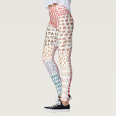 Patchwork stijl Schattige Doodle Patroon Leggings (Links)