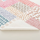 Patchwork stijl Schattige Doodle Patroon Sherpa Deken (3/4)