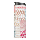 Patchwork stijl Schattige Doodle Patroon Thermosbeker (Geroteerd rechts)
