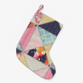 Patchwork stijl: Veelzijdig naadloos ontwerp. Kleine Kerstsok (Voorkant (Hangend))