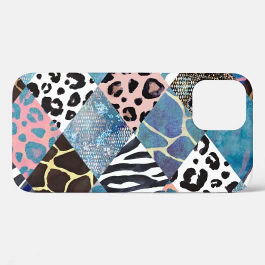 Patchwork stijl, waterverf collage patroon. Case-Mate iPhone case (Achterkant (horizontaal))