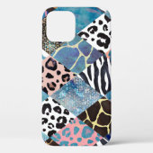 Patchwork stijl, waterverf collage patroon. Case-Mate iPhone case (Achterkant)
