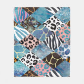 Patchwork stijl, waterverf collage patroon. fleece deken (Voorkant)