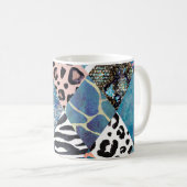 Patchwork stijl, waterverf collage patroon. koffiemok (Voorkant rechts)