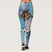 Patchwork stijl, waterverf collage patroon. leggings (Achterkant)