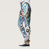 Patchwork stijl, waterverf collage patroon. leggings (Links)