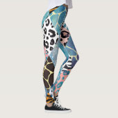 Patchwork stijl, waterverf collage patroon. leggings (Rechts)