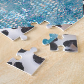 Patchwork stijl, waterverf collage patroon. legpuzzel (Zijkant)