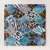 Patchwork stijl, waterverf collage patroon. legpuzzel (Horizontaal)