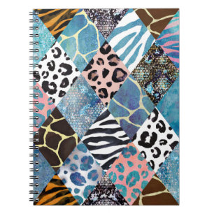 Patchwork stijl, waterverf collage patroon. notitieboek