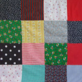 patchwork - stof met schattige sneeuwkunst kerst kleine kerstsok