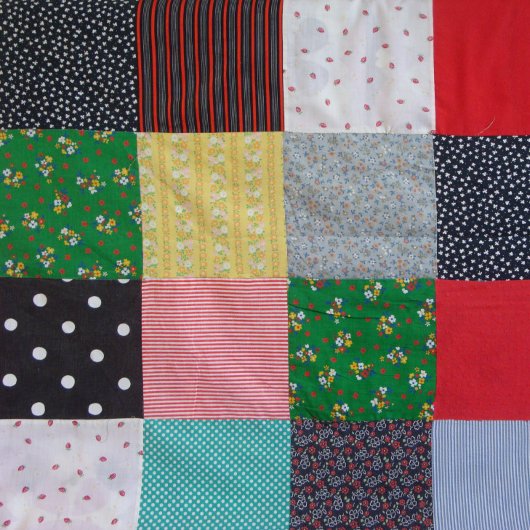 patchwork - stof met schattige sneeuwkunst kerst kleine kerstsok