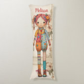 Patchwork Stoffen Meisje Lichaamskussen (Voorkant Verticaal)