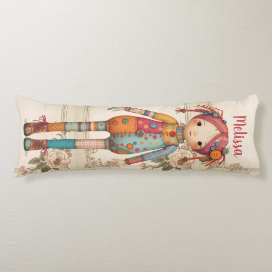 Patchwork Stoffen Meisje Lichaamskussen (Voorkant)