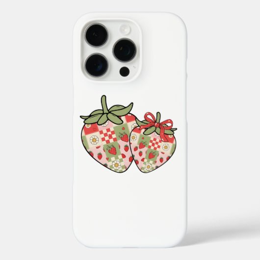 Patchwork Strawberry Hearts Schattigee Coquette Ar Case-Mate iPhone Case (Achterkant)