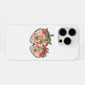 Patchwork Strawberry Hearts Schattigee Coquette Ar iPhone Hoesje (Achterkant horizontaal)