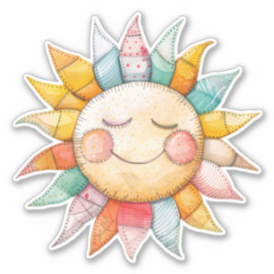 Patchwork Sun Sticker