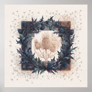 Patchwork Tartan Distel Kaarddistel Schotse Krans Poster