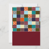 Patchwork Teddy Bear, Baby shower Bingo (Achterkant)