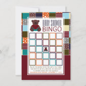 Patchwork Teddy Bear, Baby shower Bingo (Voorkant)