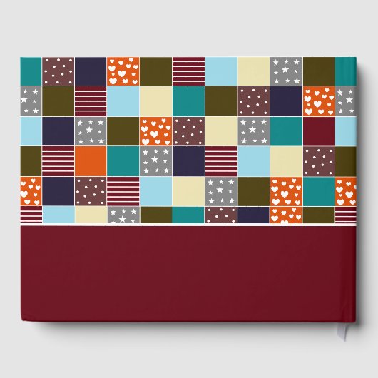 Patchwork Teddy Bear, Baby shower Gastenboek (Achterkant)