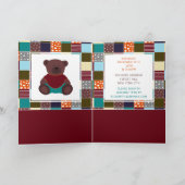 Patchwork Teddy Bear, Baby shower Invitation (Binnen)