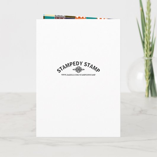 Patchwork Teddy Bear, Baby shower Invitation (Achterkant)