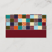 Patchwork Teddy Bear, Baby shower Raffle Ticket Informatiekaartje (Achterkant)