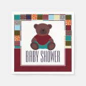 Patchwork Teddy Bear, Baby shower Servet (Voorkant)
