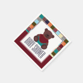 Patchwork Teddy Bear, Baby shower Servet (Hoek)