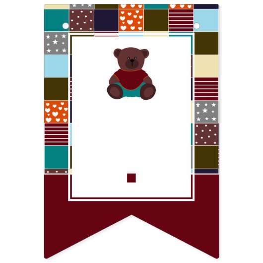Patchwork Teddy Bear, Baby shower Vlaggetjes (Tweede vlag)