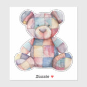 Patchwork Teddy Bear Sticker (Vel)