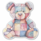 Patchwork Teddy Bear Sticker (Voorkant)