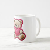 Patchwork Teddybeer met Hart Koffiemok (Voorkant rechts)