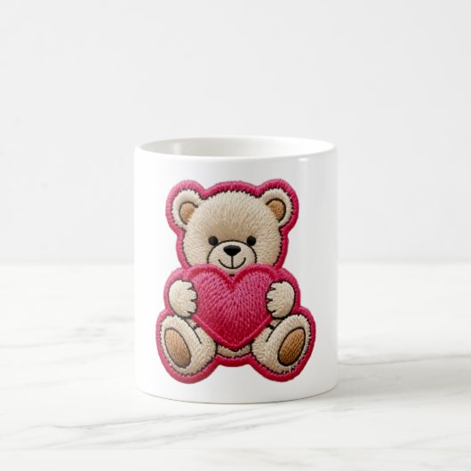 Patchwork Teddybeer met Hart Koffiemok (Center)
