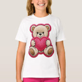 Patchwork Teddybeer met Hart T-shirt (Voorkant)